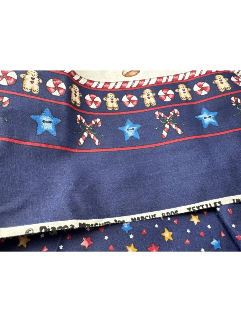 Christmas Teddy Bear Fabric Border Cotton 18